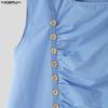 INCERUN Men Sleeveless Irregular Casual Fitted Tank Tops Undershirts
