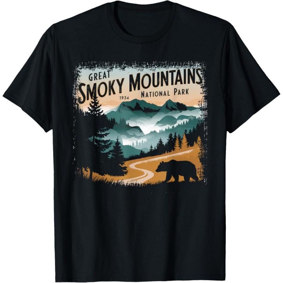 

Национальный парк Грейт-Смоки-Маунтинс Футболка Мужская Женская Футболка с медведем XXXXXL чёрный