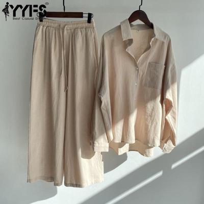 Damenmode, lässig, Frühling und Herbst, einfarbig, langärmelig, POLO-Ausschnitt, Hose, Hosenanzüge