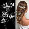 2/4/5Pcs Crystal Bridal Hair Accessories Sparkling Bride Headpiece Set U-shaped Hairpin Pin  Party