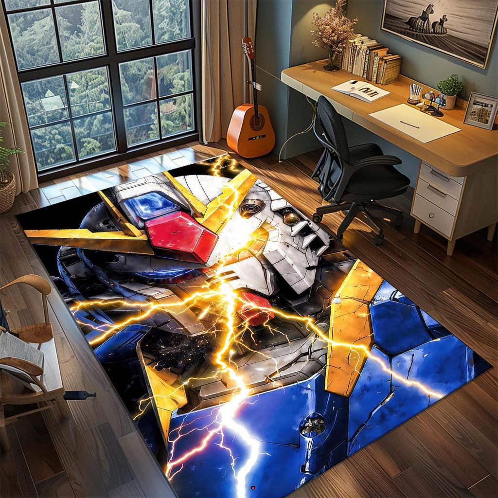 Gundam Anime Mecha Robot Rug Carpet Large Area Rug Non Slip Washable Floor Mat Gamer Room Bedroom Home Decor
