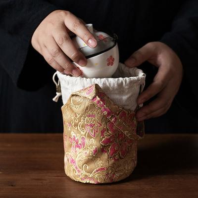 Handbag Embroidered Handbag Chinese Style Drawstring Bundle Pocket Tea Tools Storage Bag  Purse