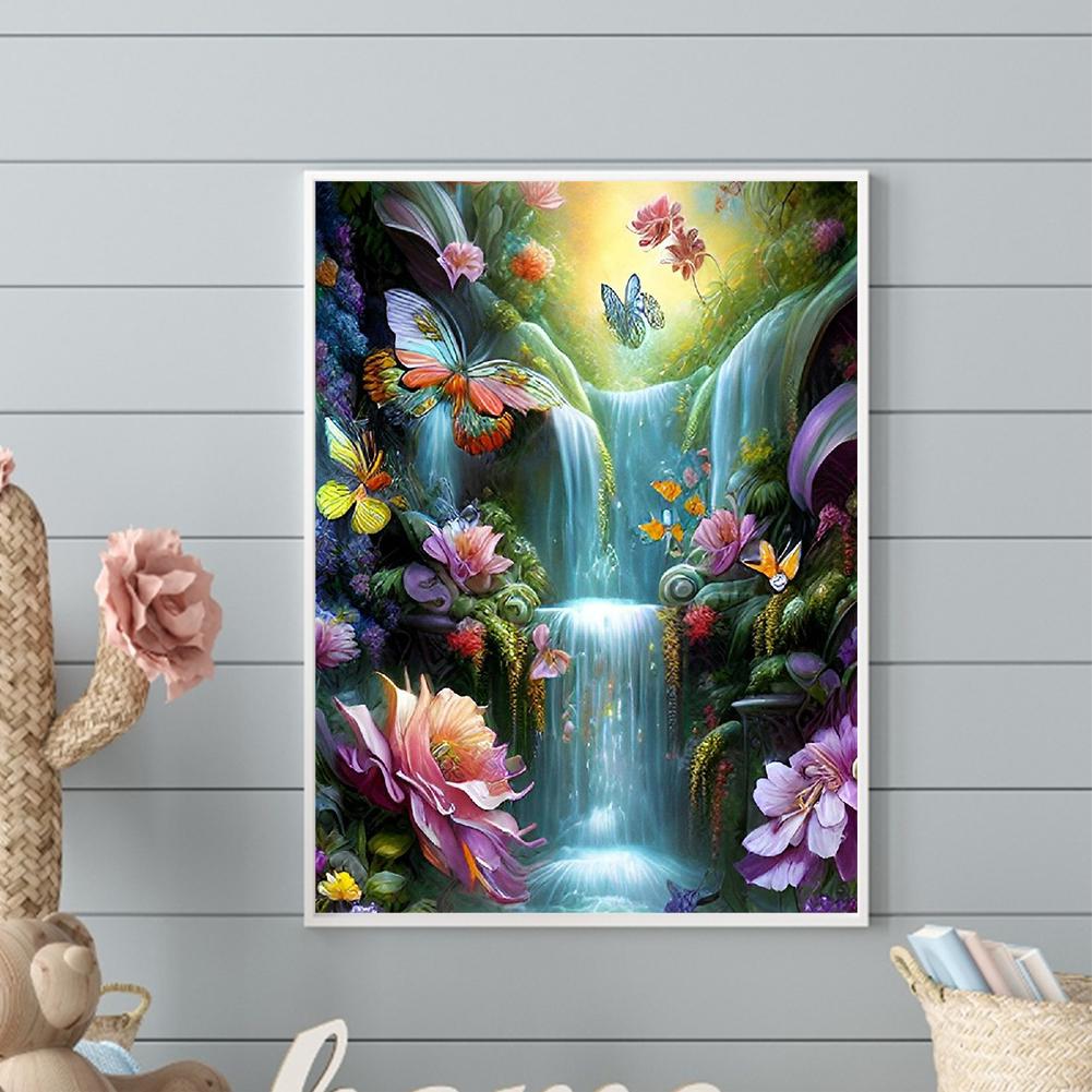 5D DIY Vollrunde Bohrer Diamantmalerei Wasserfall Set Heimdekoration Kunsthandwerk