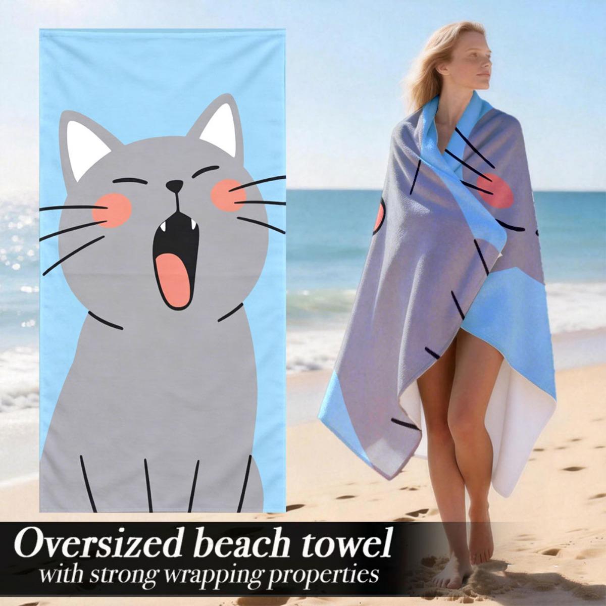 

Extra Large Soft Luxury Oversized Beach Towel | Strong Wrapping Properties, Microfiber, Polyester, Perfect For Travel, Vacation, W40*H60(CM)