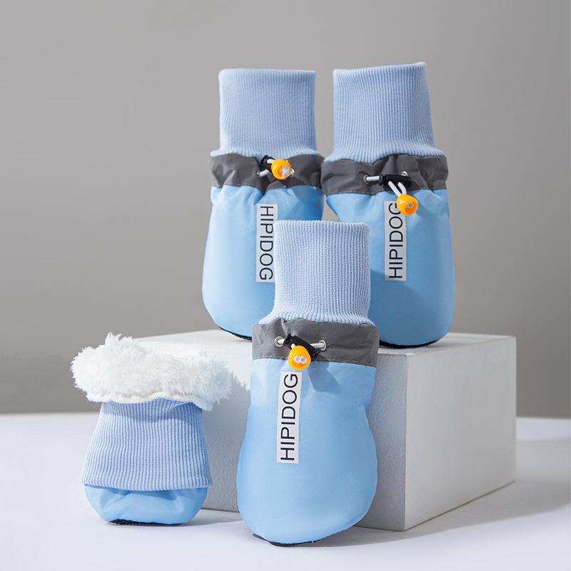 

Осенне-зимняя обувь для собак с английским принтом золотистого ретривера для больших собак с ворсом, утолщенная обувь с мягкой подошвой для средних и больших собак, чехол для лапок домашних животных 6XL