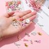 Pack of 50 Alloy Drop Oil Ribbon Pendants Necklace Bracelet Accessories DIY Crafts Supplies Versatile Jewelry Charm