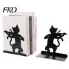 Metal Bookend 1 Pair Cat Book Ends, Cute Bookends for Shelves, Decorative Heavy Duty Support Stopper Home Office Desk Bookshelf Decor