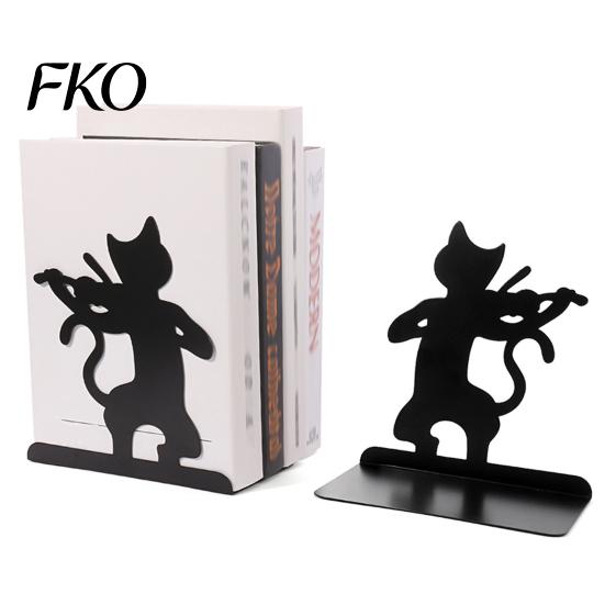 Metal Bookend 1 Pair Cat Book Ends, Cute Bookends for Shelves, Decorative Heavy Duty Support Stopper Home Office Desk Bookshelf Decor