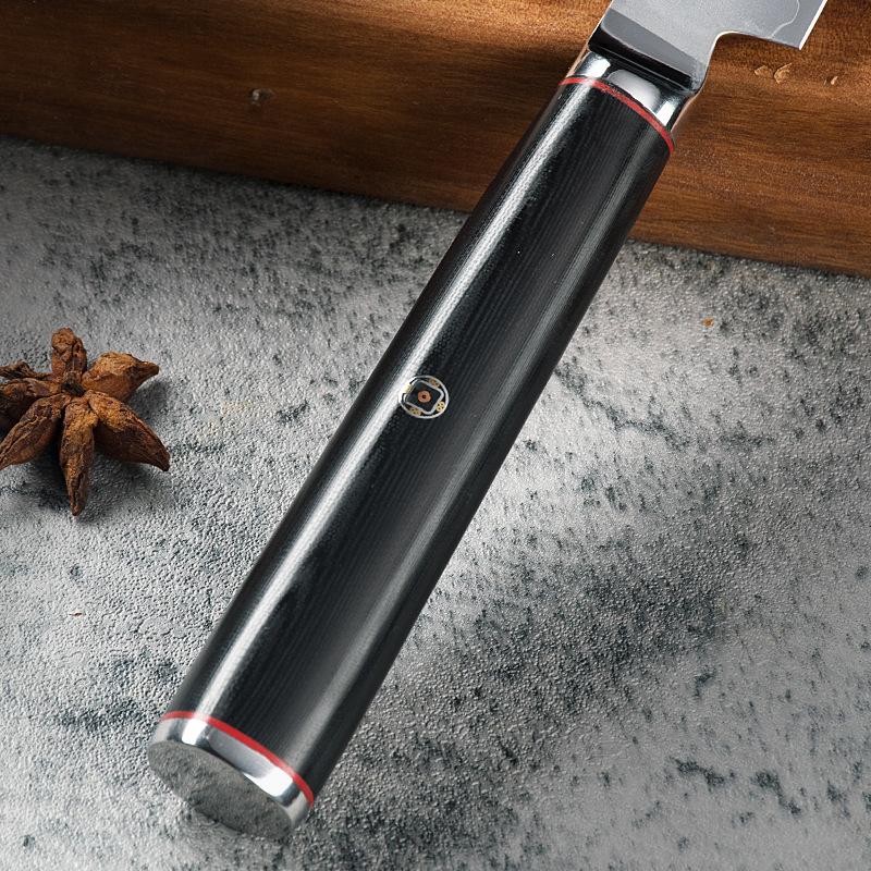 5 Inch Utility Knife 3 Layer Clad Steel Blade Sharp Cleaver Steak Paring Peeling BBQ Kitchen Knives G10 Handle Cooking Tools