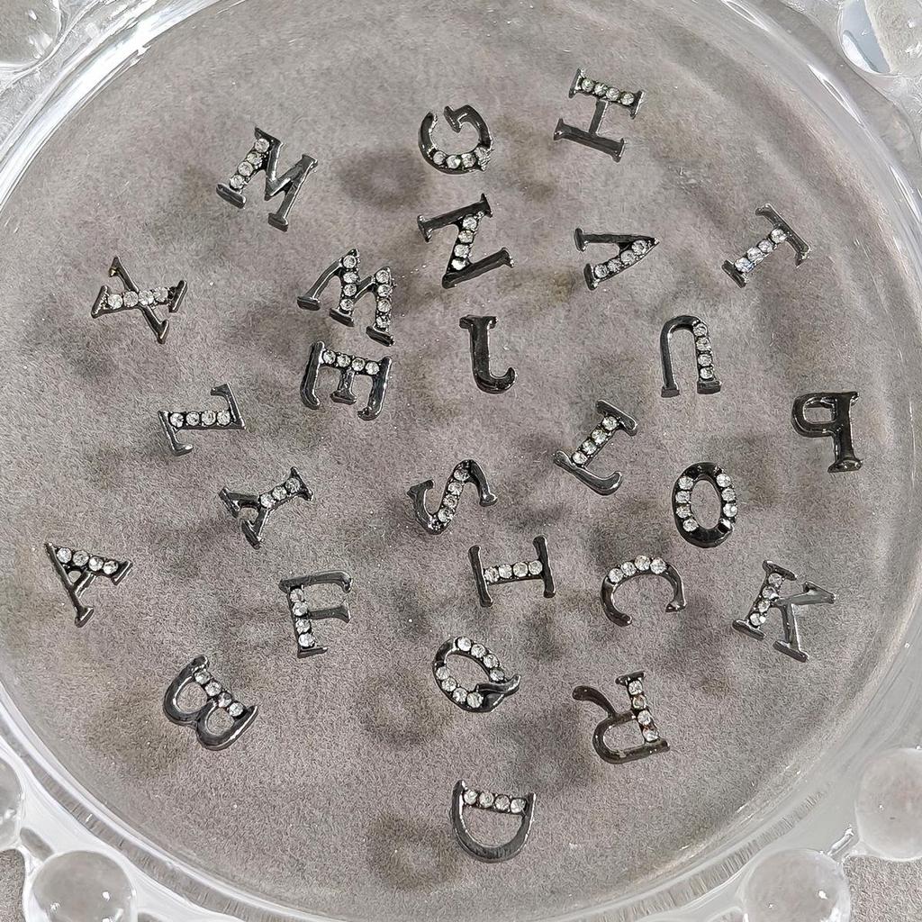 Light Luxury Rhinestone Alphabet Nail Art Alloy Decor