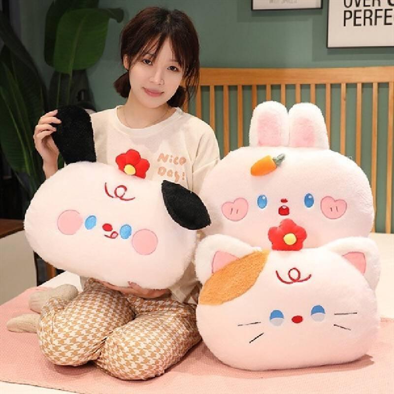 Plush Cartoon Toy Pillow Blanket Combo Office Nap Car Travel Gift Adults Doll