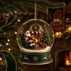 Festive Party Hanging Ornaments Christmas Crystal Ball Style Pendant with Rope, 2D Flat Acrylic Holiday Decorations Ornament for Tree Decoration