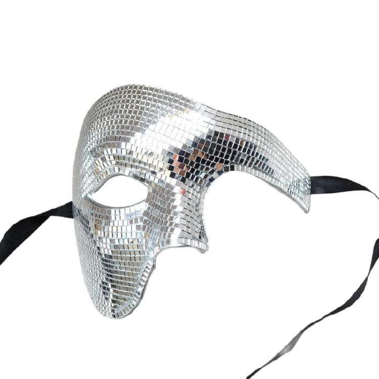 Elegante Halbgesichtsbedeckung Elegante Disco-Spiegelmaske für Kostümpartys und Karnevals-Maskenbälle