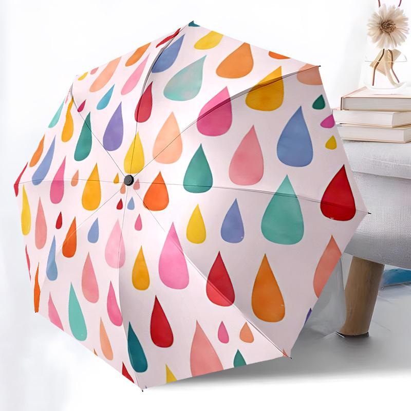 

1pc Raindrops Automatic Folding Umbrella - Portable Collapsible, 8-Rib Durable Frame, Perfect for Outdoor Use, yy251218085