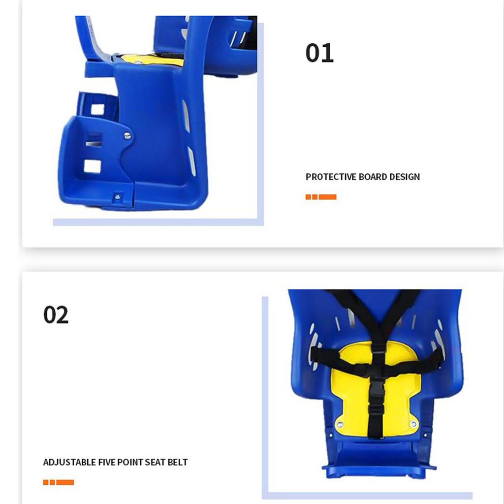 Kids Bike Seat Cycling Child Seats Child Bike Seat with Foot Rest Baby Chair Rear Child Carrier for Most Bicycle Rear Frames