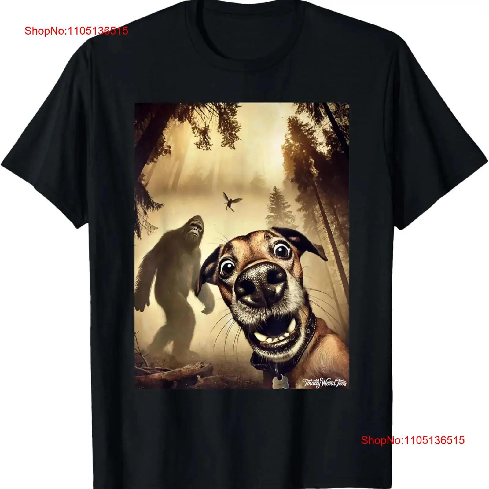 

Totally Weird T Shirt Dog Selfie with Bigfoot Animal Themed vintage Washed Top For Everyday Wear homme fashion Versatile 5XL різнокольоровий