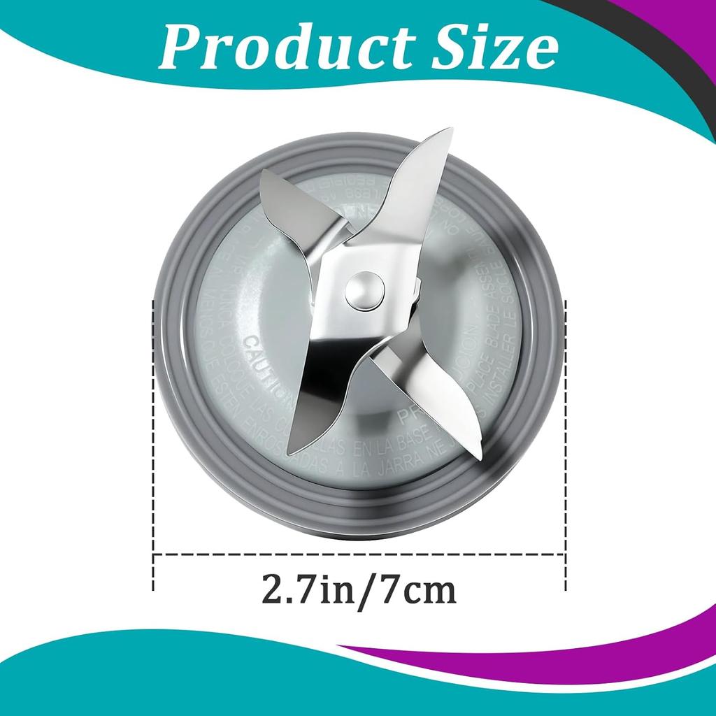2 Pcs BLS Blender Blade Replacement Part for Black and Decker Blender Models BLR BL2010WP - Stainless Steel Blender Blade with Silicone Gasket -