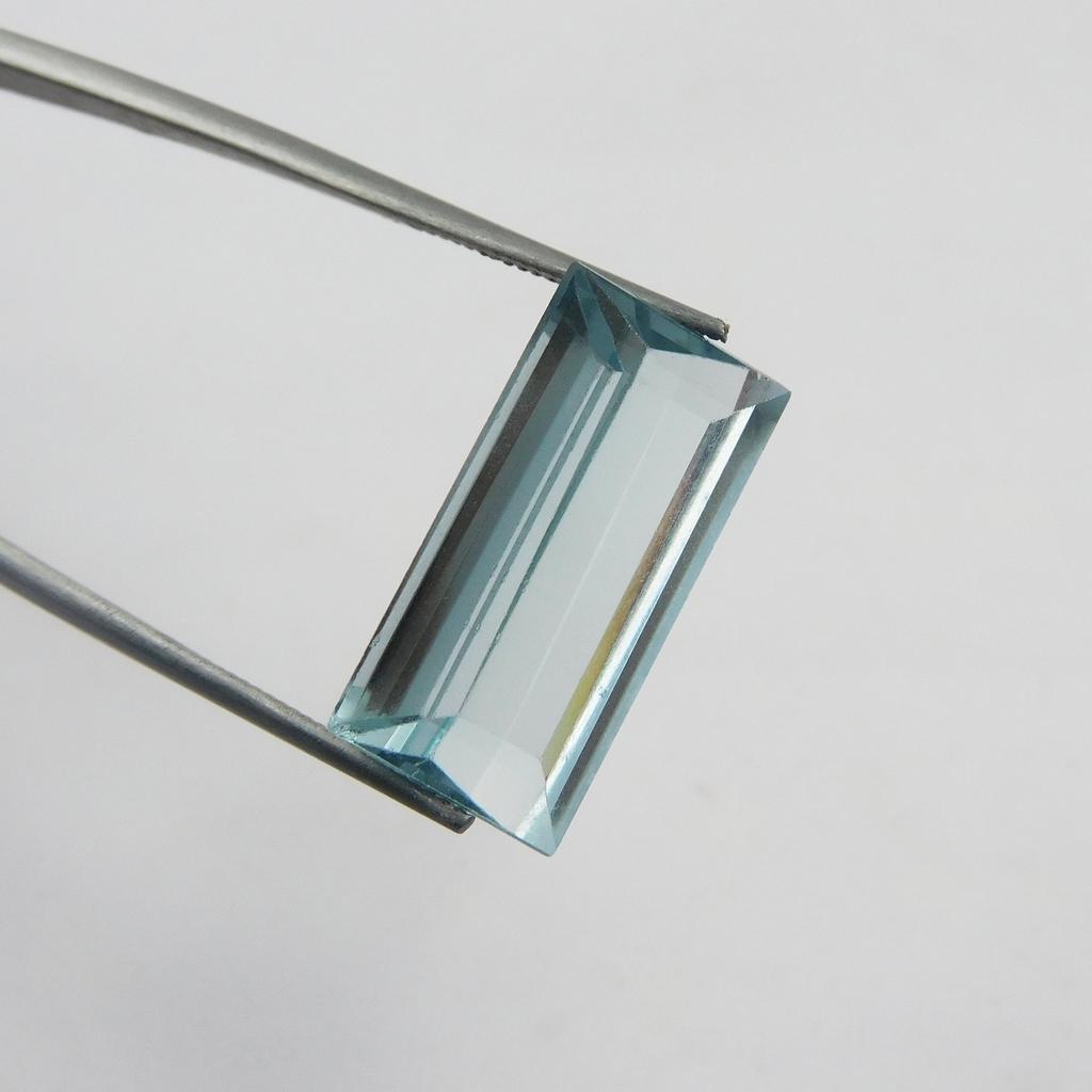11.95 Ct Natural Blue Aquamarine Perfect Baguette Cut   Loose Gemstone