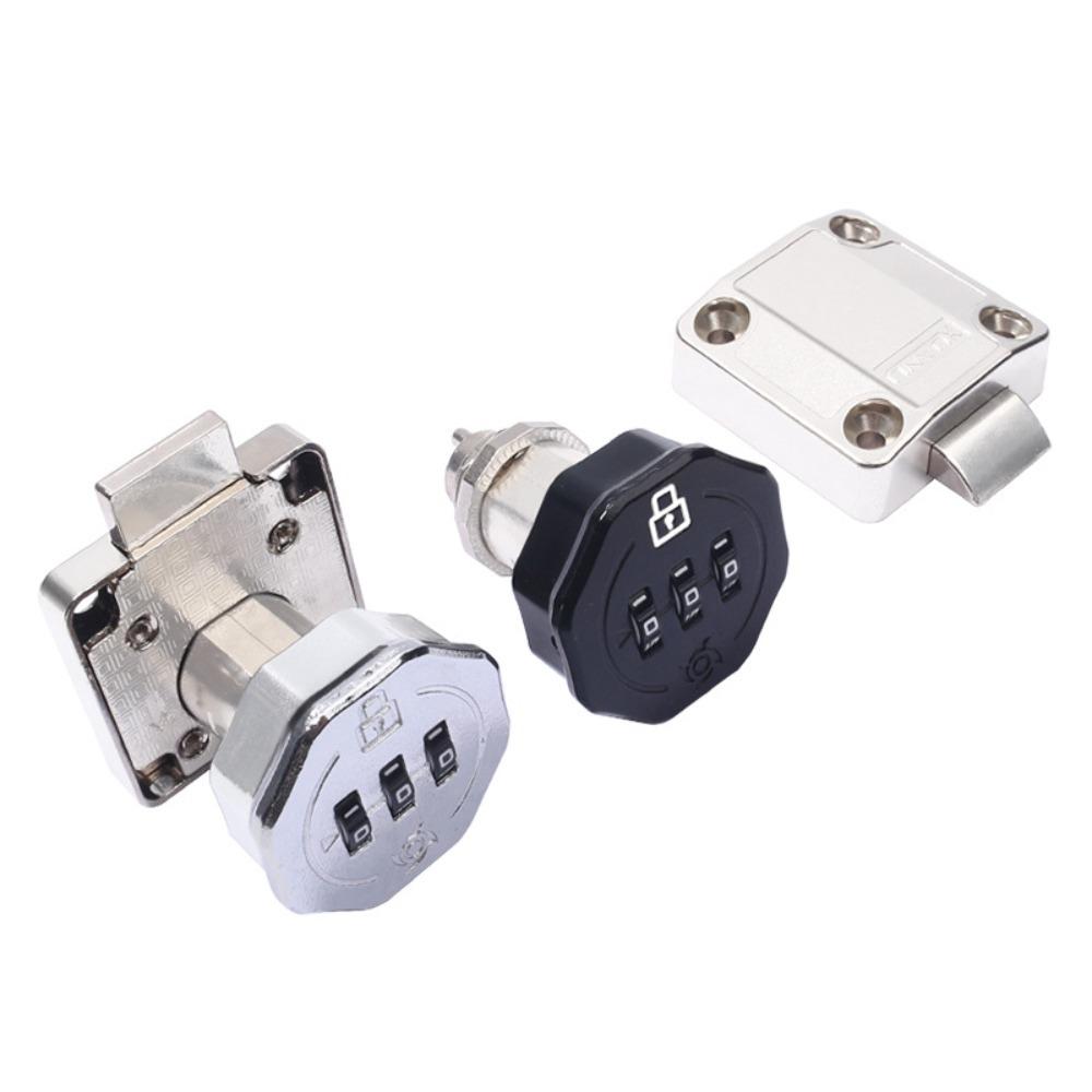 Zinc Alloy Drawer Combination Lock Luminous 3 Digital Code Password Locker Anti-Theft Home Security Wardrobe Code Lock Cabinet