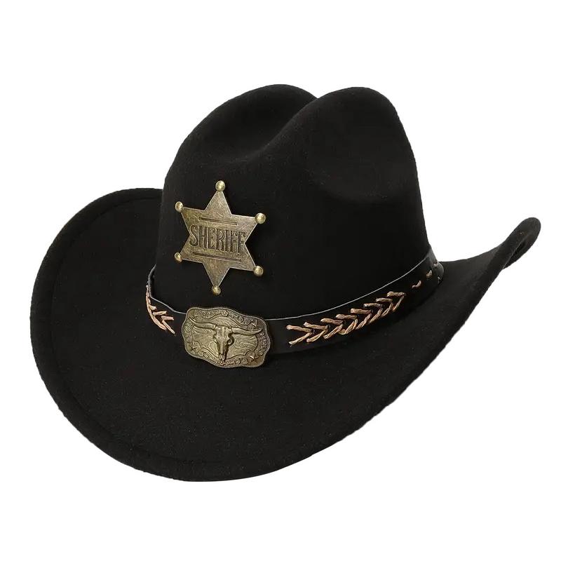 

GEMVIE Vintage Western Cowboy Hats for Women Men Autumn Winter Cowgirl Hat with Black Belt 56-58cm чёрный