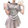 Diamond In Gray Short-sleeved T-shirt for Women In Summer Fashionable and Stylish Pure Cotton Top