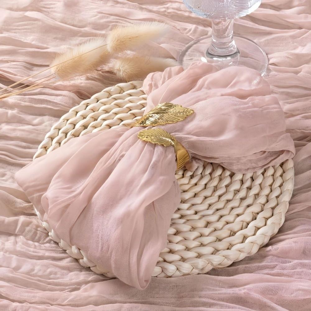 Metal Napkin Ring Buckles Gold Leaf Christmas Thanksgiving Napkin Holder Dinning Table Decoration for Wedding Birthday Party