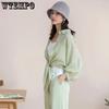 WTEMPO Summer Half Sleeve Button Up Shirts Loose Casual Blouses Solid Chiffon Shirts Women Tied Waist Elegant Blouses
