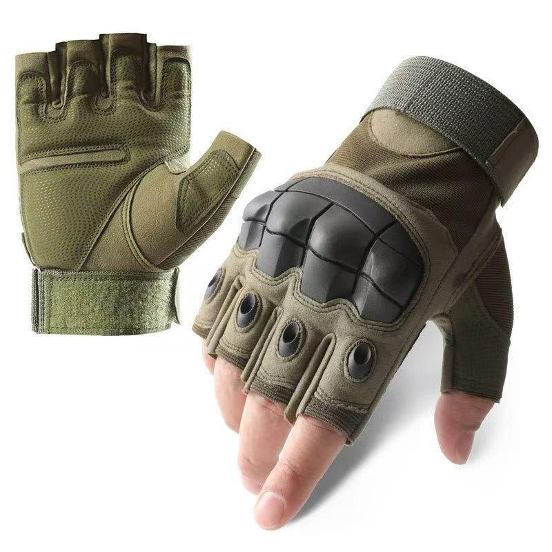 Outdoor Tactical Fingerless Gloves Hard Knuckle Paintball Airsoft Hunting Combat Riding Hiking Half Finger Gloves-
