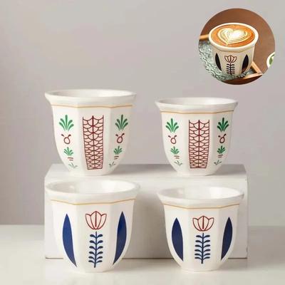 180/250ml Esspresso Cup Ceramics Mugs Middle Eastern Style Hand Held Milk Cappuccino Latte Art Coffee Cup Teaware for Gifts