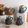 3D Devil Octopus Beer Mug with Tentacle Handle Gothic Cthulhu Pirate Drinkware Night Medieval Fantasy Gift