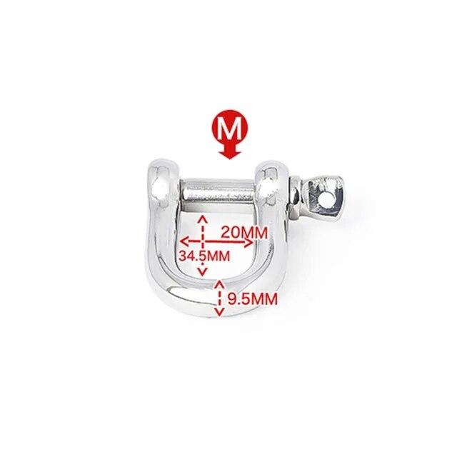 304 Stainless Steel Straight D Shackle D Rigging Shackle Hooks Scrotum Restraint Lock Chastity Delay Ring Sex Toys Adult Store