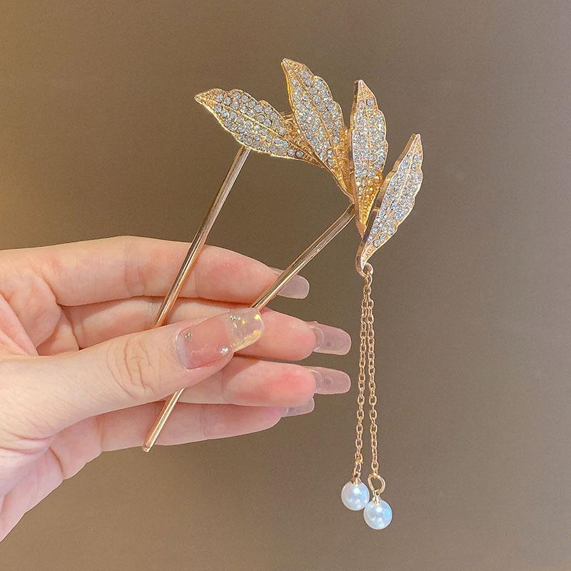 Elegant Pearl U-shaped Hairpin for Women - New Chinese Style Updo Accessory 2025