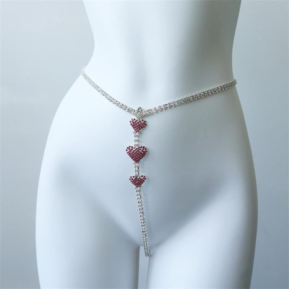 

European And American Fashion Sexy Rhinestone Bikini Panties Body Chain, Nightclub Party Women S Rhinestone Bikini