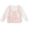 [Rabbit Ear Knitted Tank Top+Simple Long Sleeve] 25 Spring Children's Versatile Two piece Set for Infants and Girls