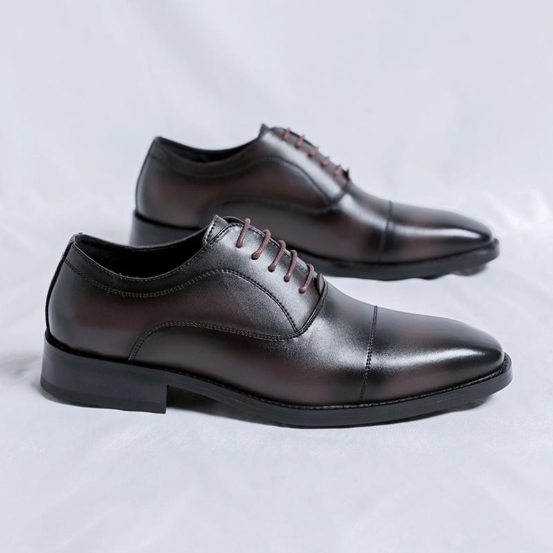 

Мужские кожаные туфли с острым носком Универсальный модный дизайнерский стиль Свадебные трендовые вечеринки на открытом воздухе для отдыха в бизнесе Туфли на плоской подошве 44 коричневый