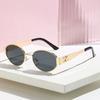 Luxus Metall Marken Sonnenbrille für Herren und Damen Unisex Designer Mode Sonnenbrille Oval Unisex Stilvolle Brillen Shades UV400