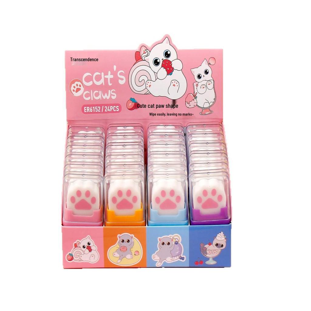 Adorable Cat Paw Cartoon Eraser for Elementary Students - Creative Stationery