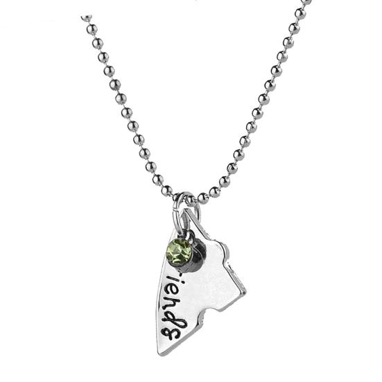 4 Teile/satz Beste Freunde Herz Passenden Strass Anhänger Halskette Frauen Schmuck