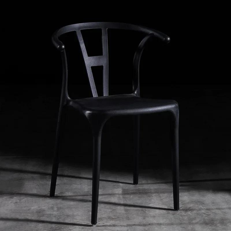Plastic Designer Dining Chair Replica Bar Stool Arm Salon Wishbone Dining Room Chair Kitchen Dinette Chaises Home Furniture