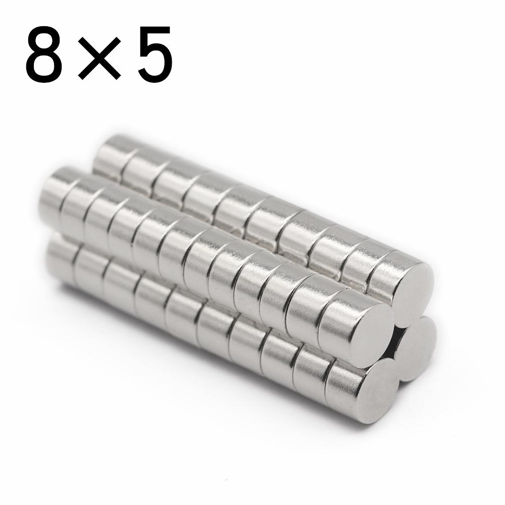 

10 шт. 8x5 круглый неодимовый магнит NdFeB N35 супер мощный маленький постоянный магнитный диск imanes 8*5