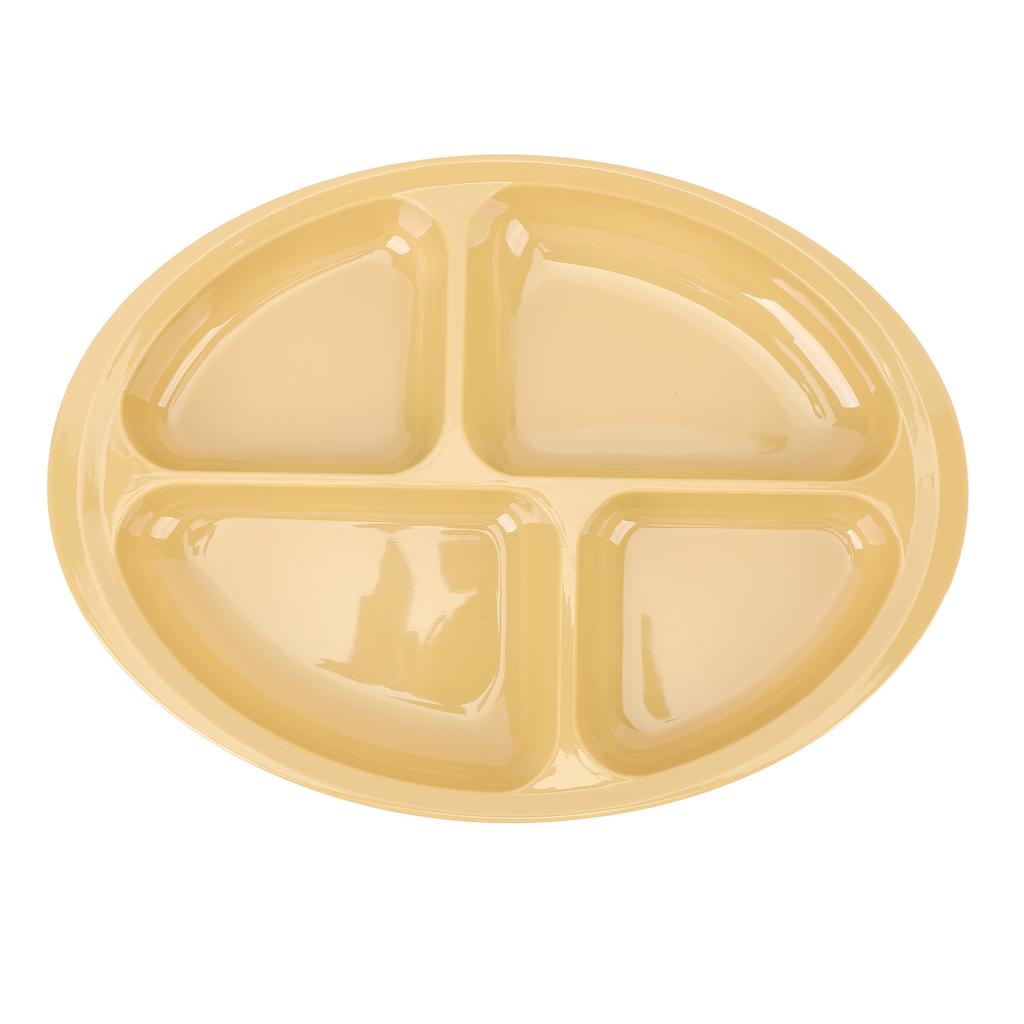 Divider Plate 4 Compartments Anti Slip Mat Round Portion Control Section Plate for Children Elderly
