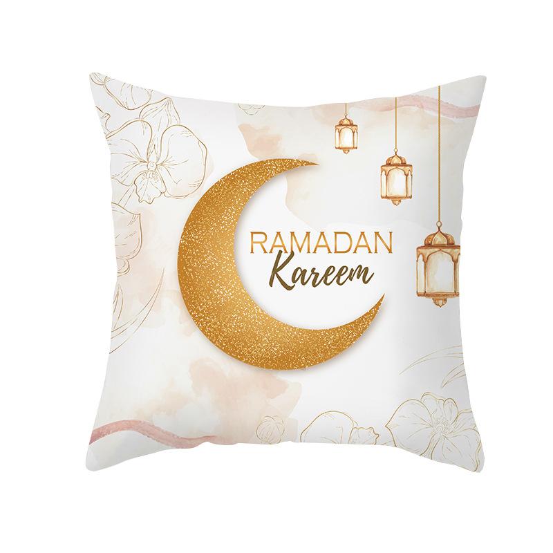 2024 Eid Mubarak Pillowcase Decor for Home Sofa Cushion Cover Islamic Ramadan Kareem Decoration Mosque Muslim Pillow Cover Gifts