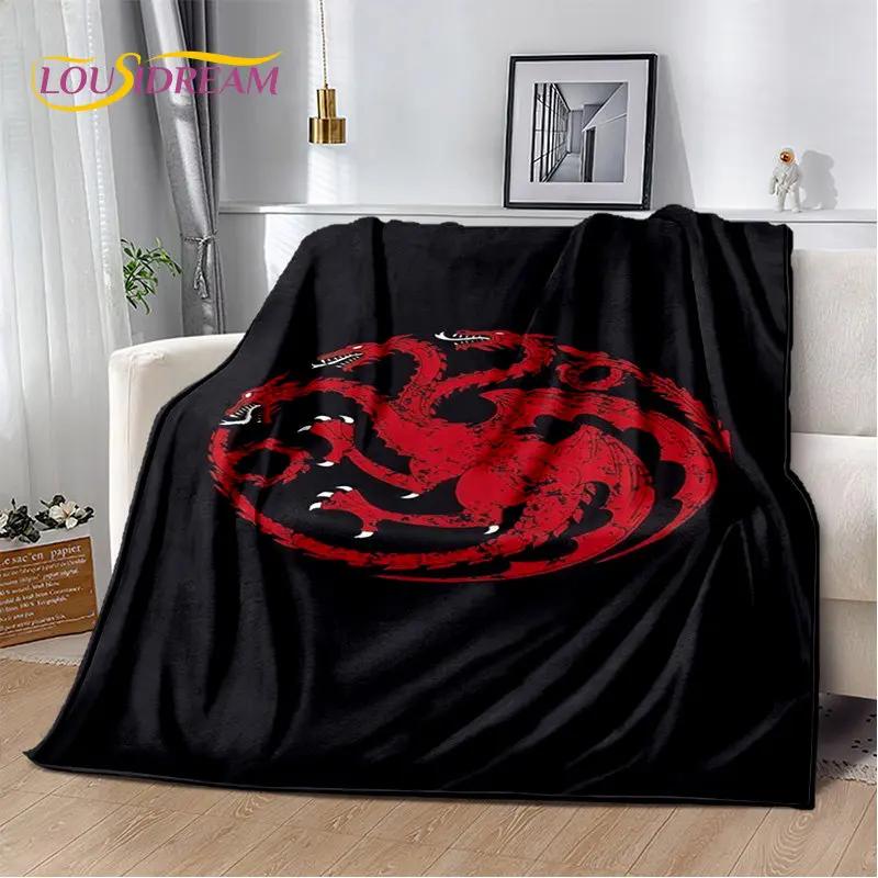 House of The Dragon TV-Film Weiche Plüschdecke, Flanelldecke Überwurfdecke für Wohnzimmer Schlafzimmer Bett Sofa Picknickdecke Kinder