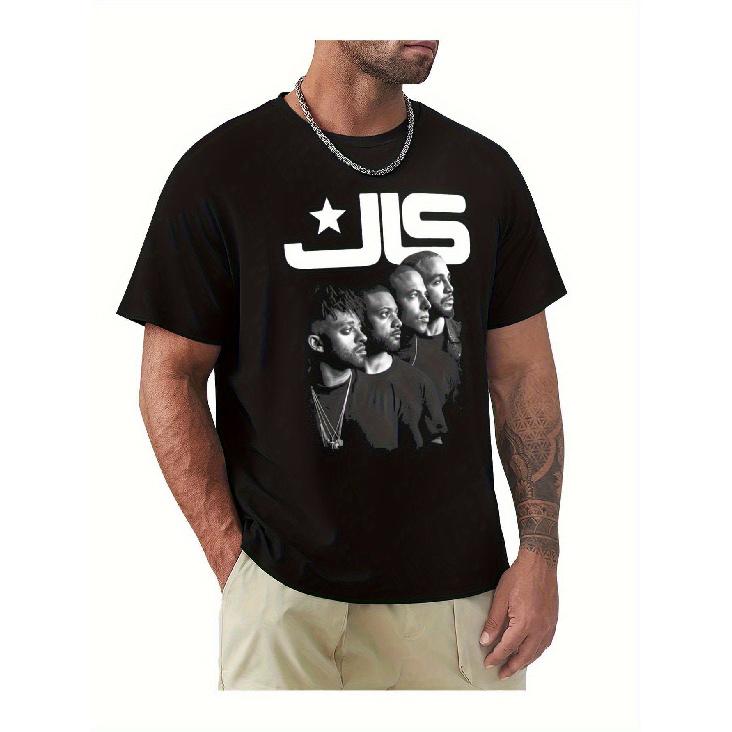 JLS Band Concert Tee - A Black Short-Sleeve Shirt Featuring a Star Design, Made from 100%, Ideal for Halloween And Christmas Presents for Men, Women,