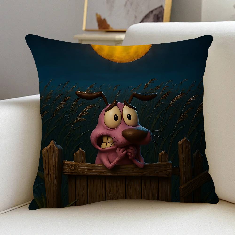 

Милая наволочка на подушку Трусливый пес Кайл, чехол для декоративной подушки для дивана, автомобиля, рождественский подарок, 40x40см 45x45см 12x12Inch