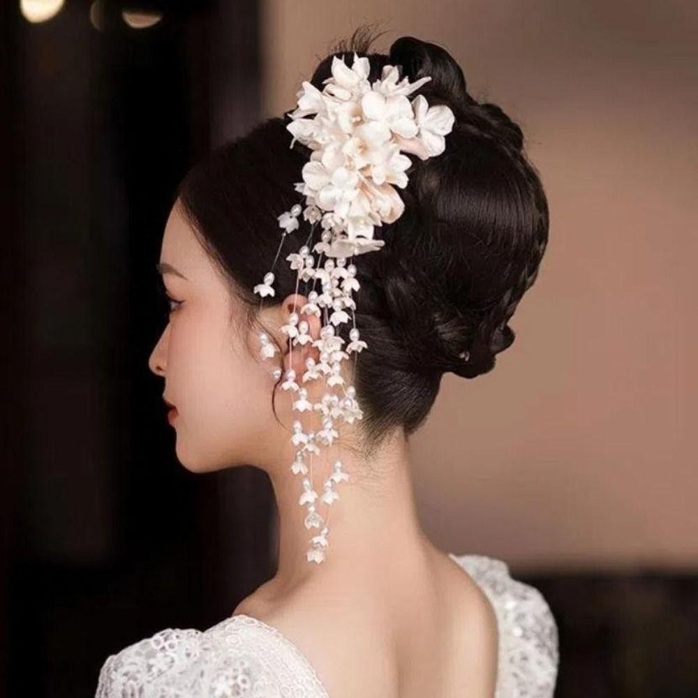 New Chinese Style Tassel Side Clip Luxury Duckbill Clip Exquisite Side Clip  Bridal Headwear