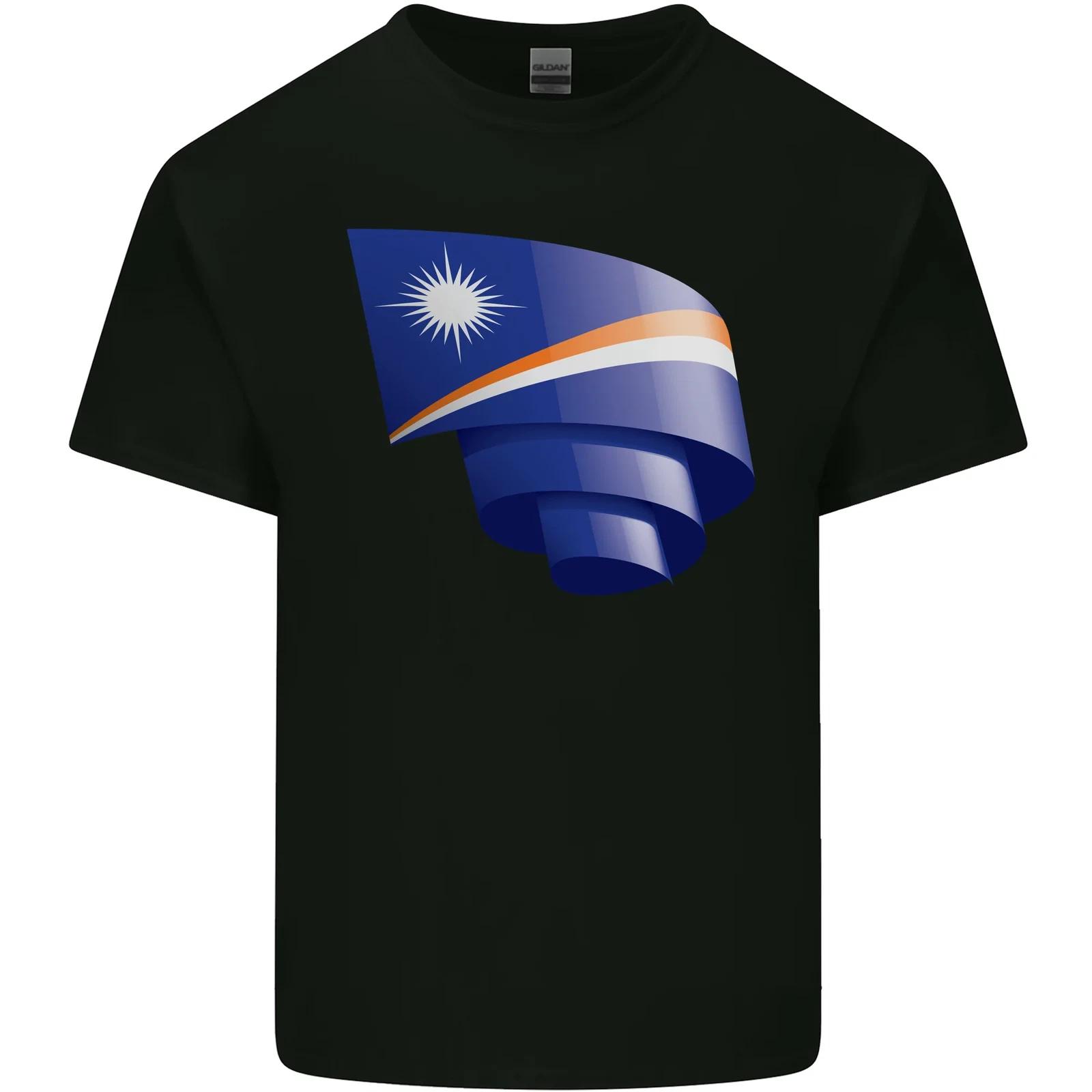 Curled Marshall Islands Flag Day Football Kids T-Shirt Childrens XL