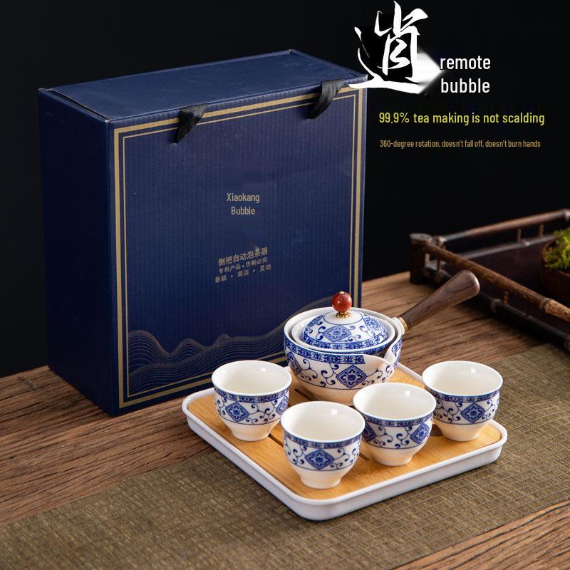 Portable Travel Kung Fu Tea Set: 1 Pot & 4 Cups in Gift Box, Custom Logo Option