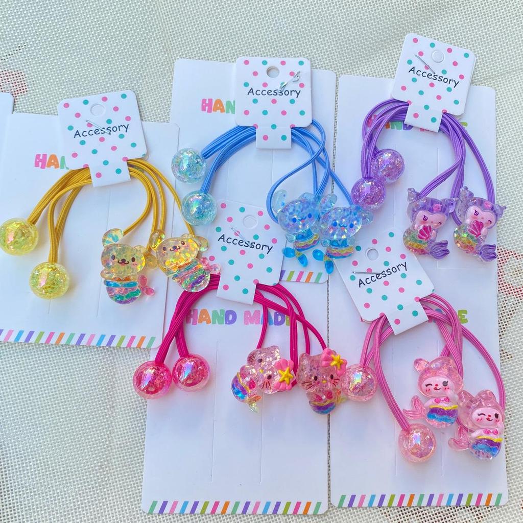 Girls' Cartoon Hair Ties - Colorful Jelly Candy Scrunchies, Elastic Rubber Bands for Kids and Babies, Cute Headwear Accessories.