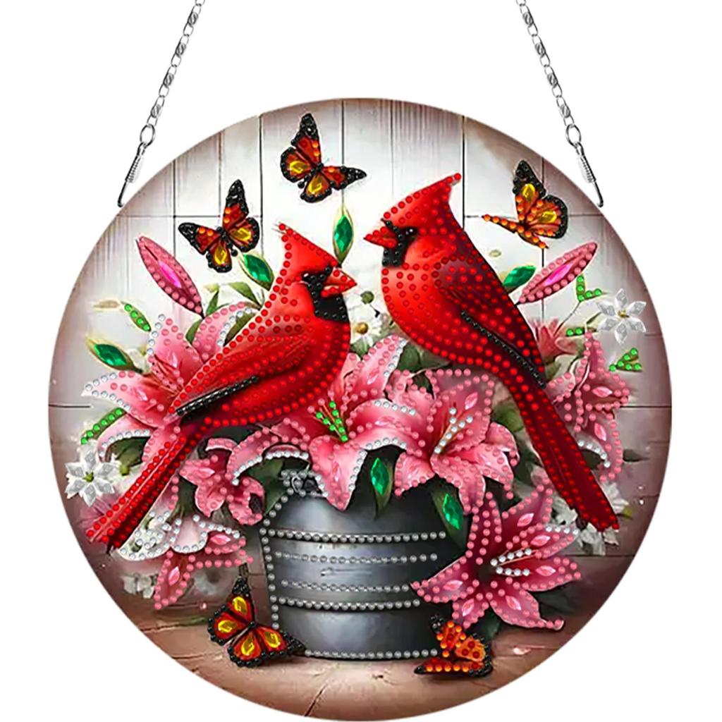 2D/Flat DIY Rhinestone Diamond Art Window Pendants Diamond Painting Set Double Side Print Single Dide Drill Wall Door Decoration